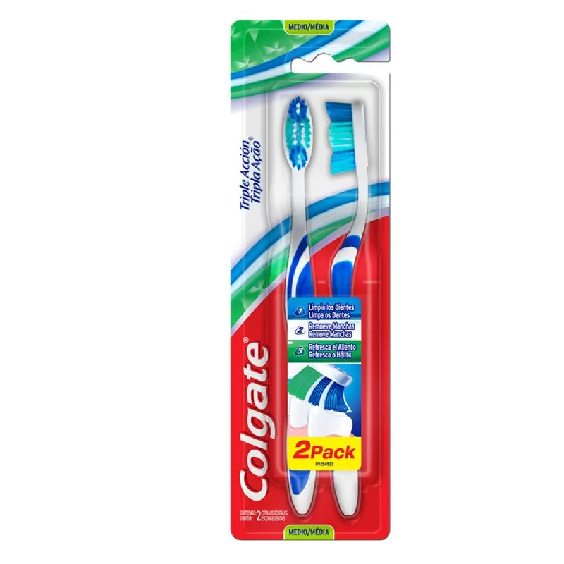 Cepillo Dental Colgate Triple Acción Medio 2unid
